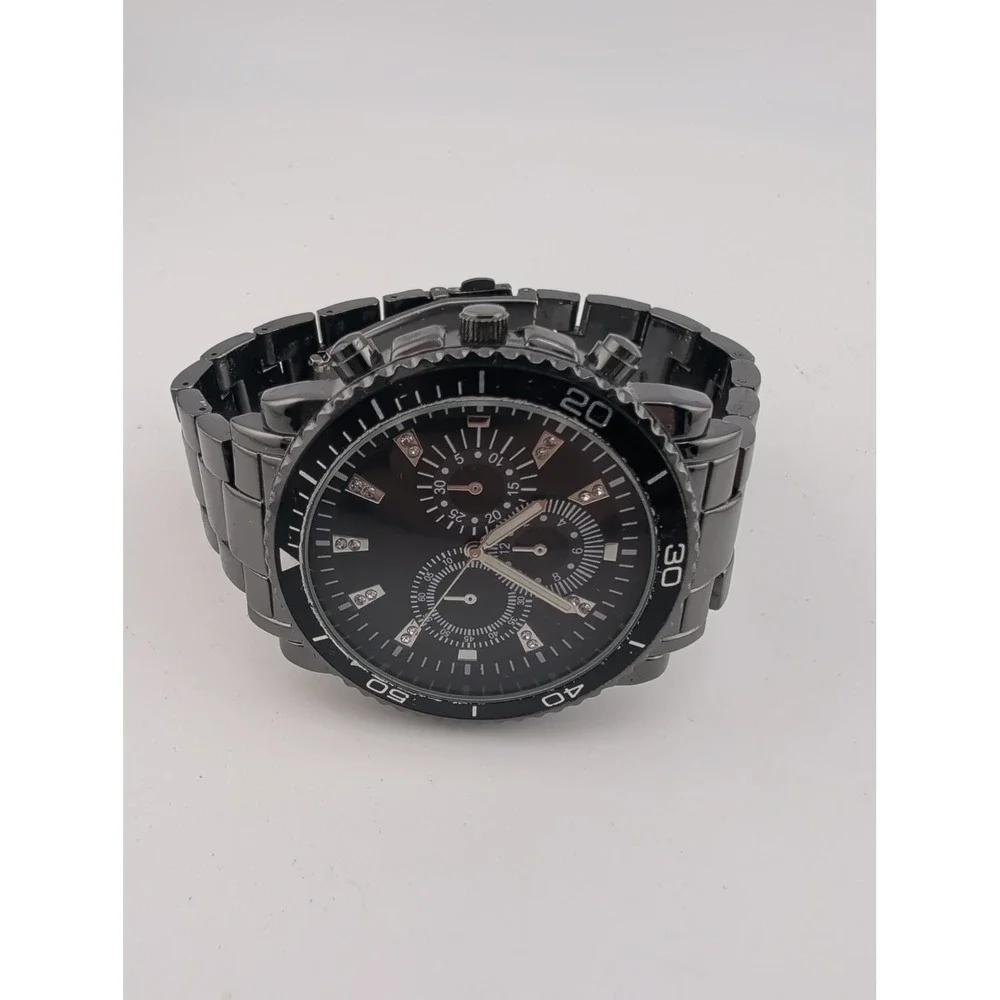 Accutime Men's Watch 48mm Case Black 7.5